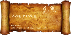 Gerey Mihály névjegykártya
