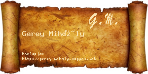 Gerey Mihály névjegykártya